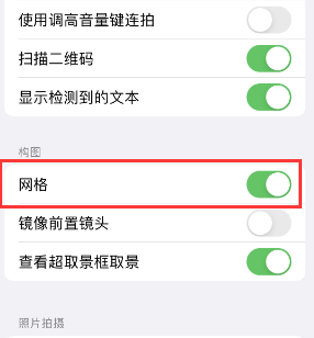 播州苹果手机维修网点分享iPhone如何开启九宫格构图功能